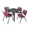Kee Kee Square Table & Chair Set, Wood, Metal, Plastic Top, Grey TB3636GYBPBK47BY - alternate 1